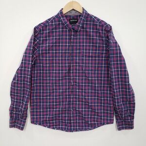 Calvin Klein Jeans Button Down Shirt Mens Large Plaid Long Sleeve Cotton Office